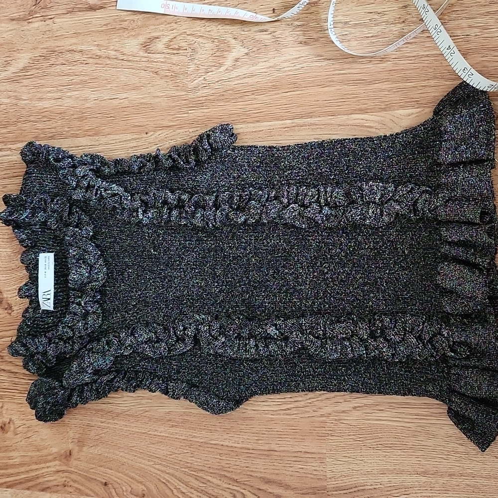 Zara metallic knit top
